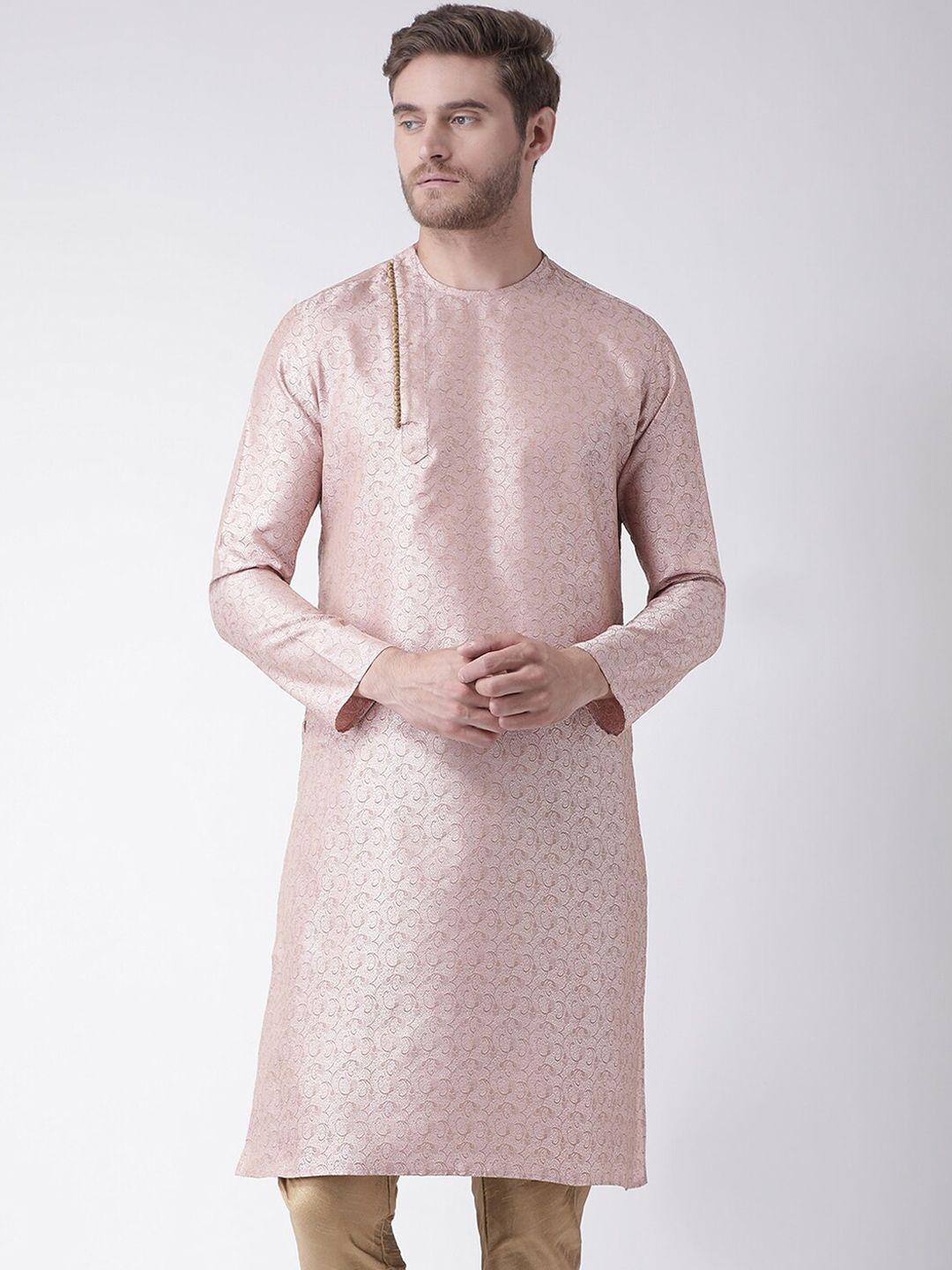 deyann men peach-coloured kurta with churidar