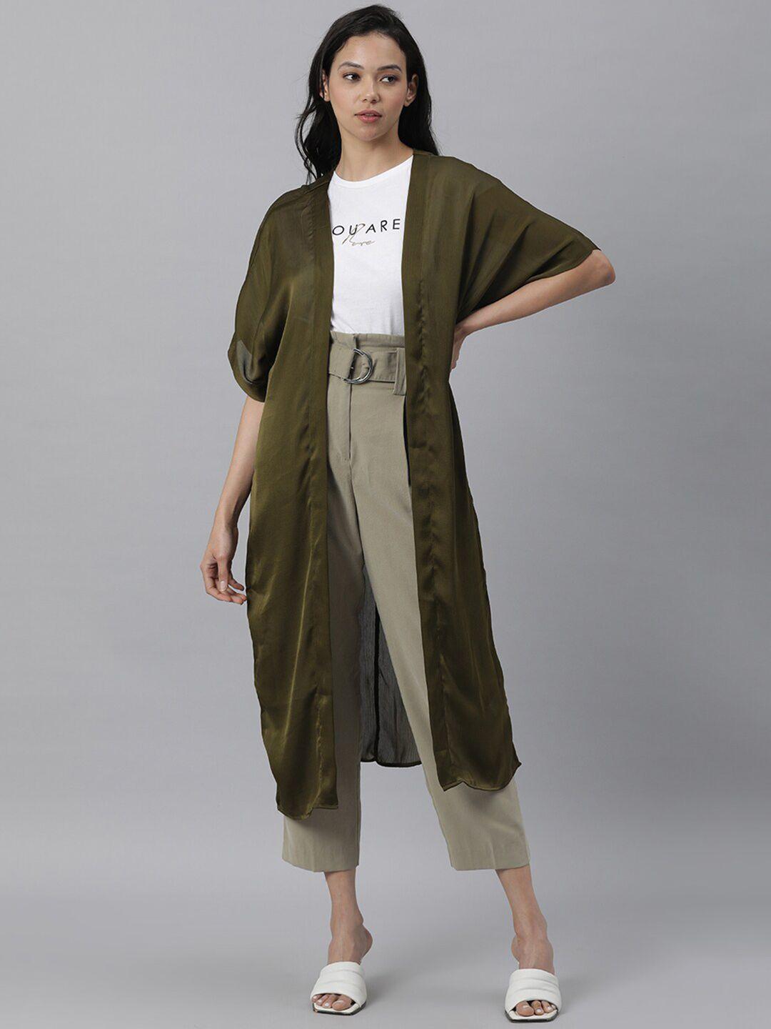 rareism women green longline shrug