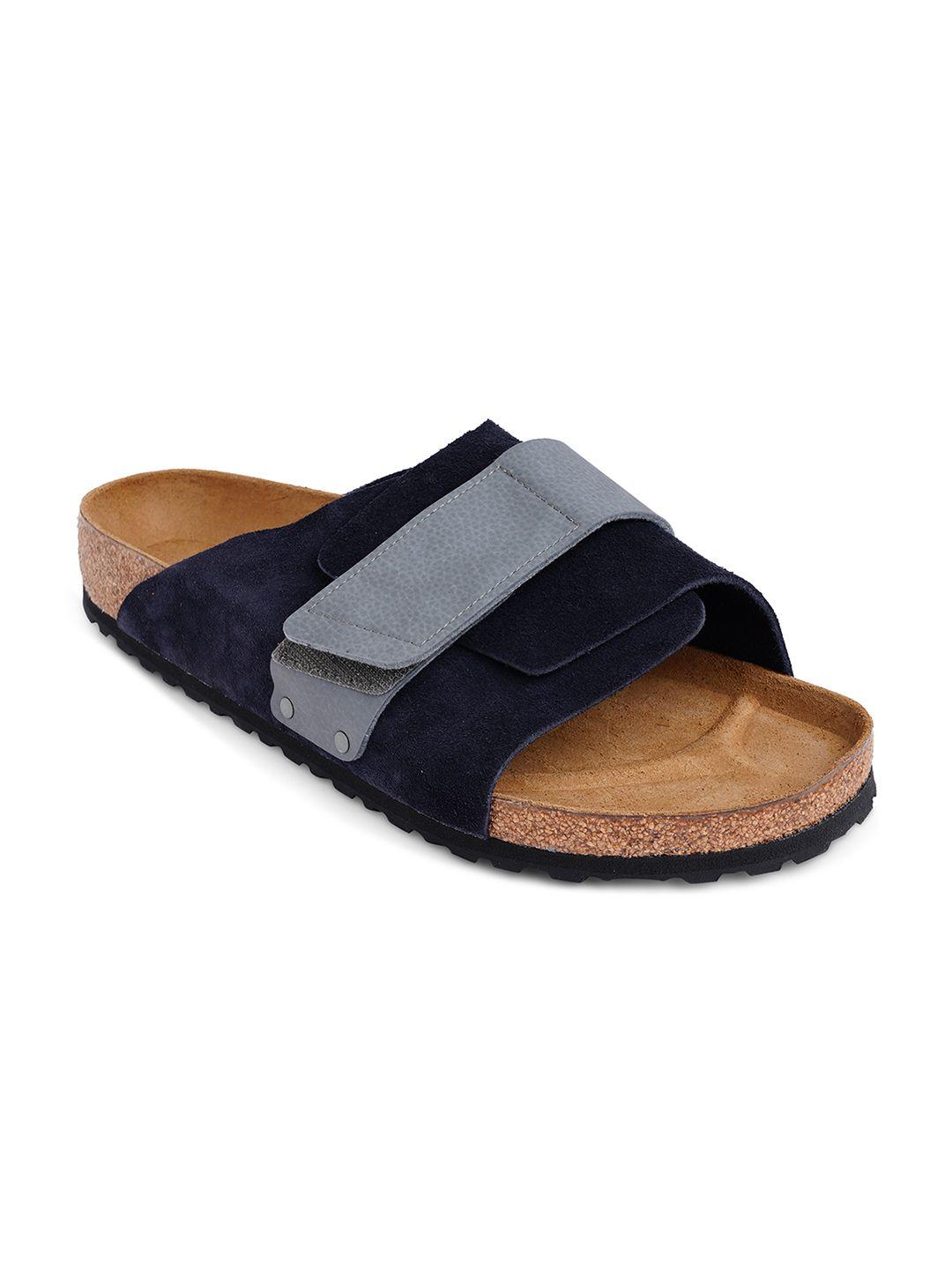 birkenstock men blue & grey kyoto rubber slip-on