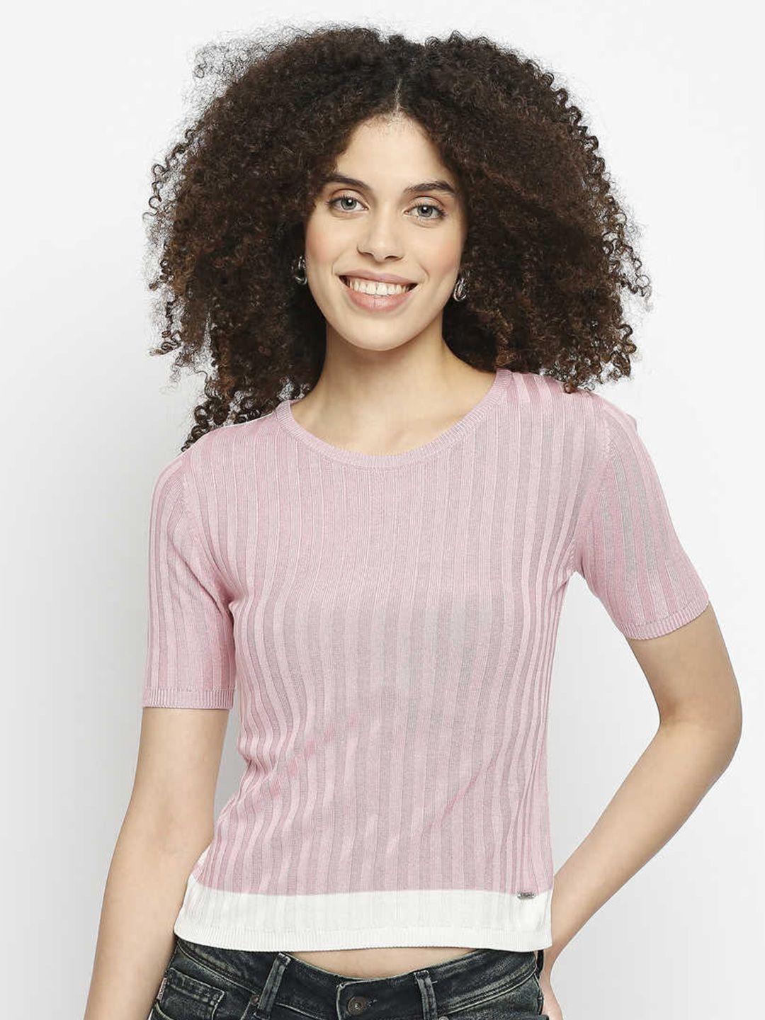 pepe jeans pink striped top