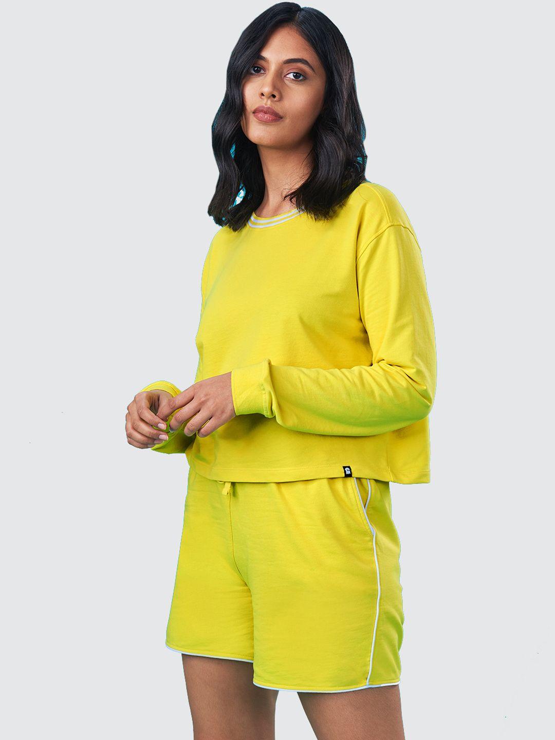 the souled store women yellow soild co-ords