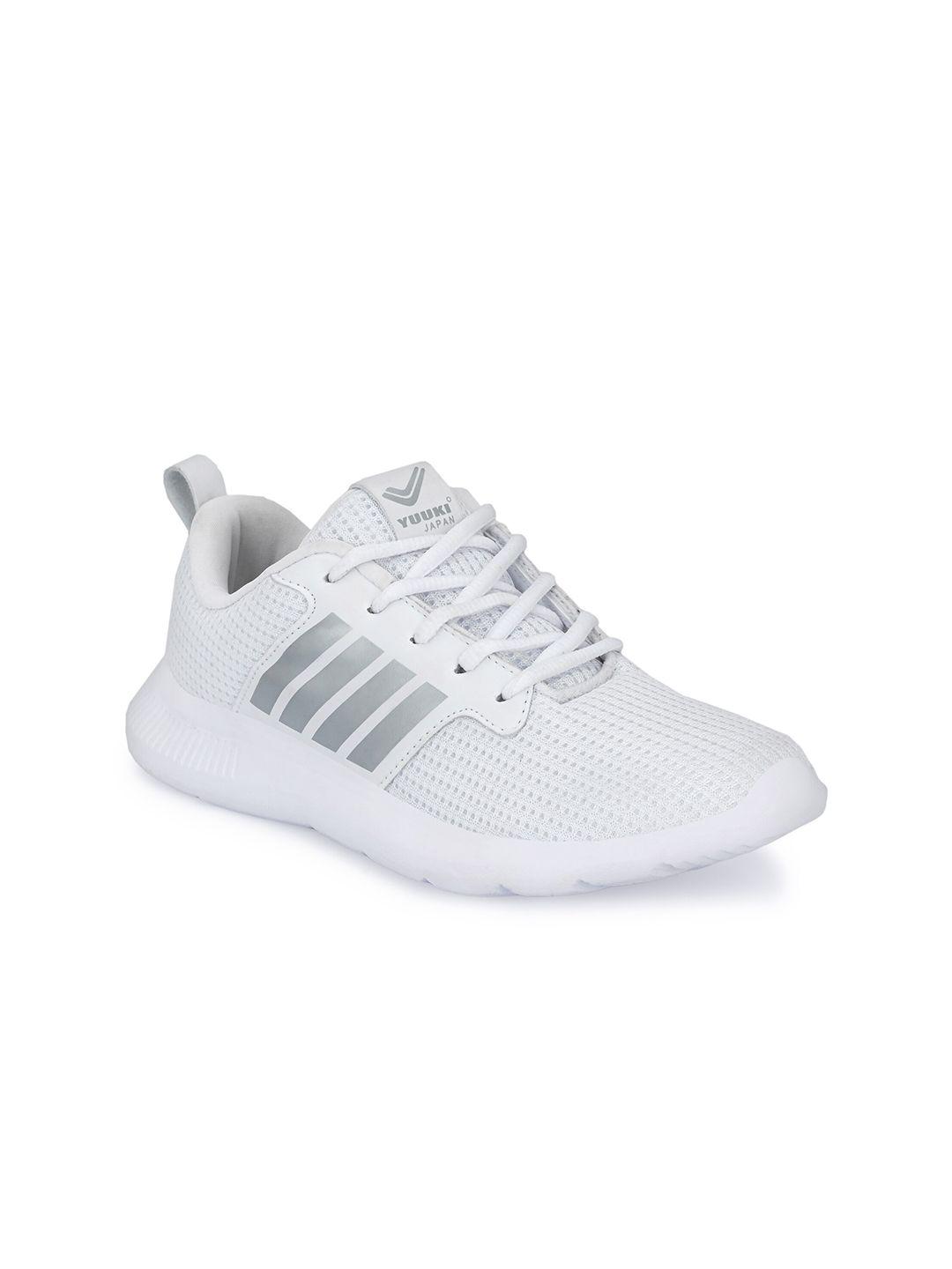 yuuki women white mesh lace up running shoes