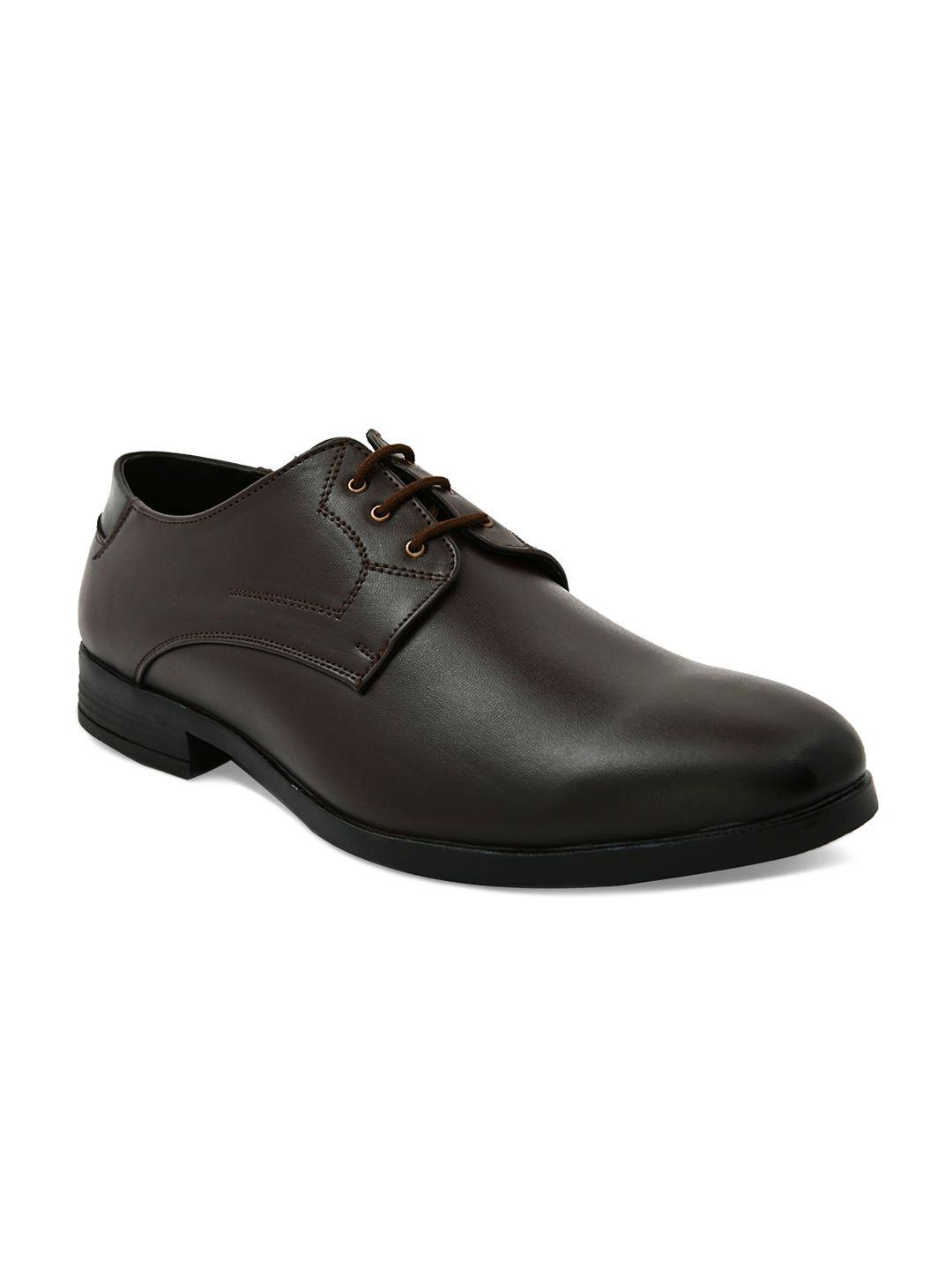 invictus men brown solid formal derbys