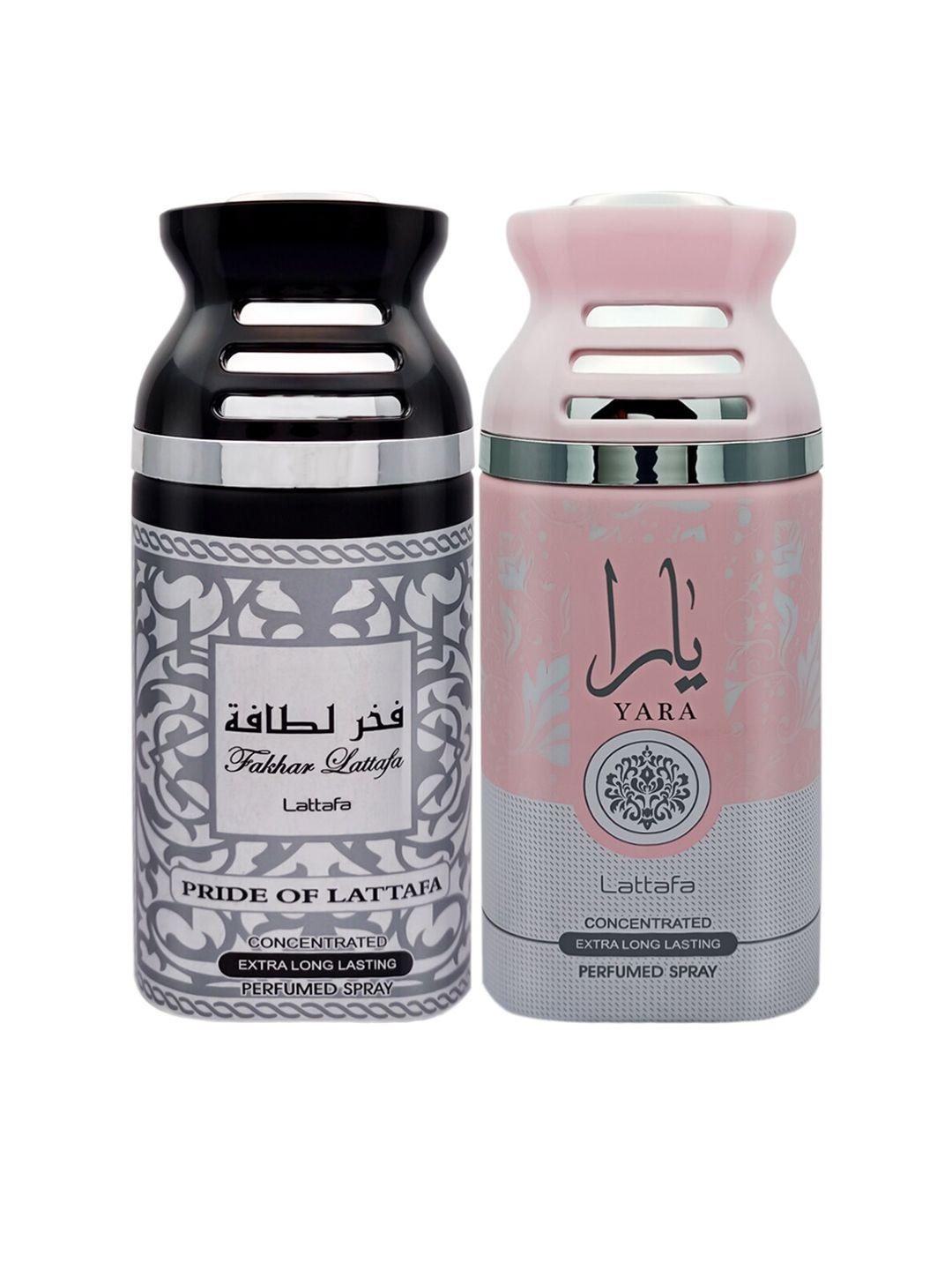 lattafa pack of 2 perfumed body spray 250ml each