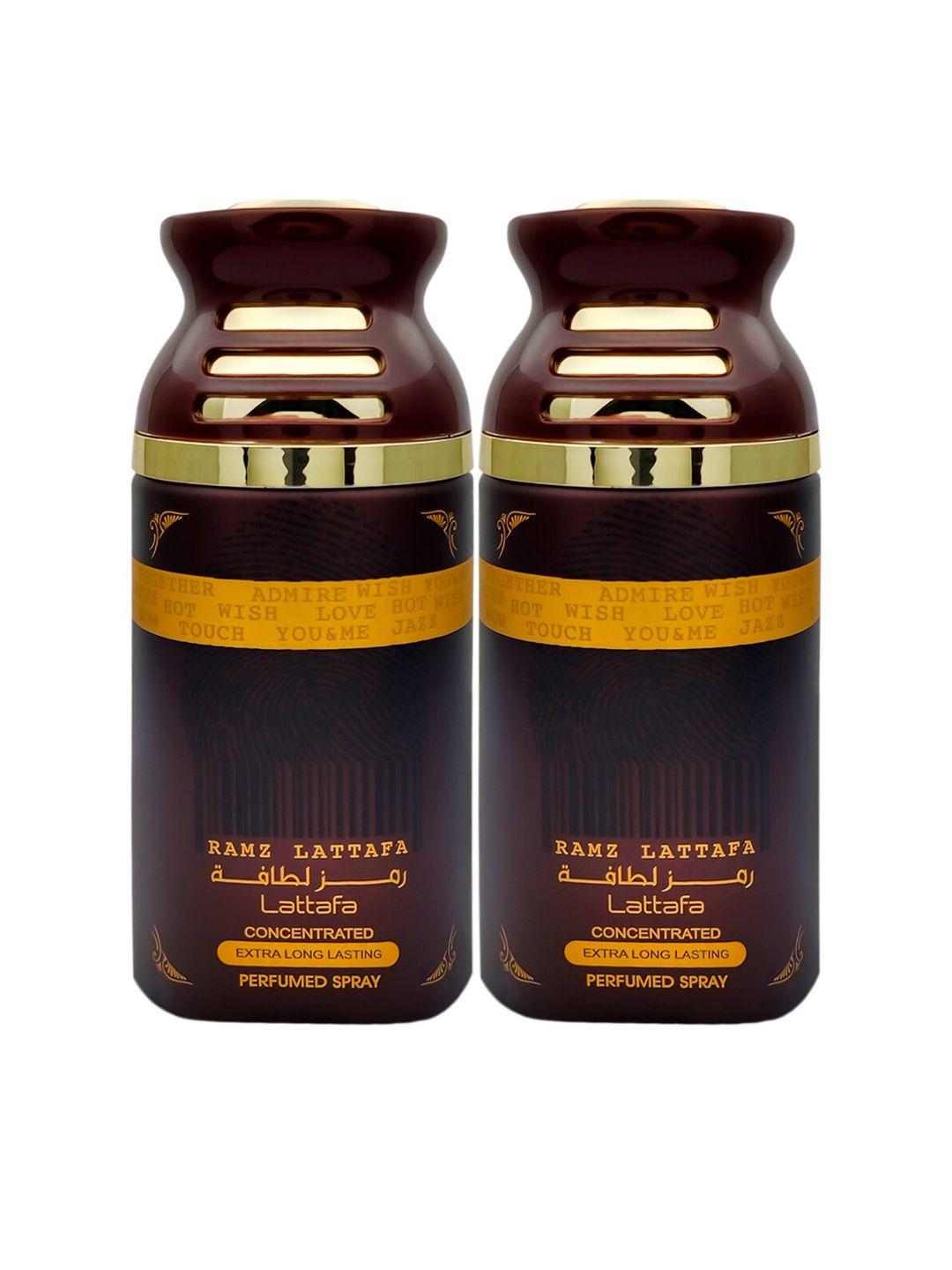 lattafa pack of 2 ramz gold concentrated perfumed body spray - 250ml each