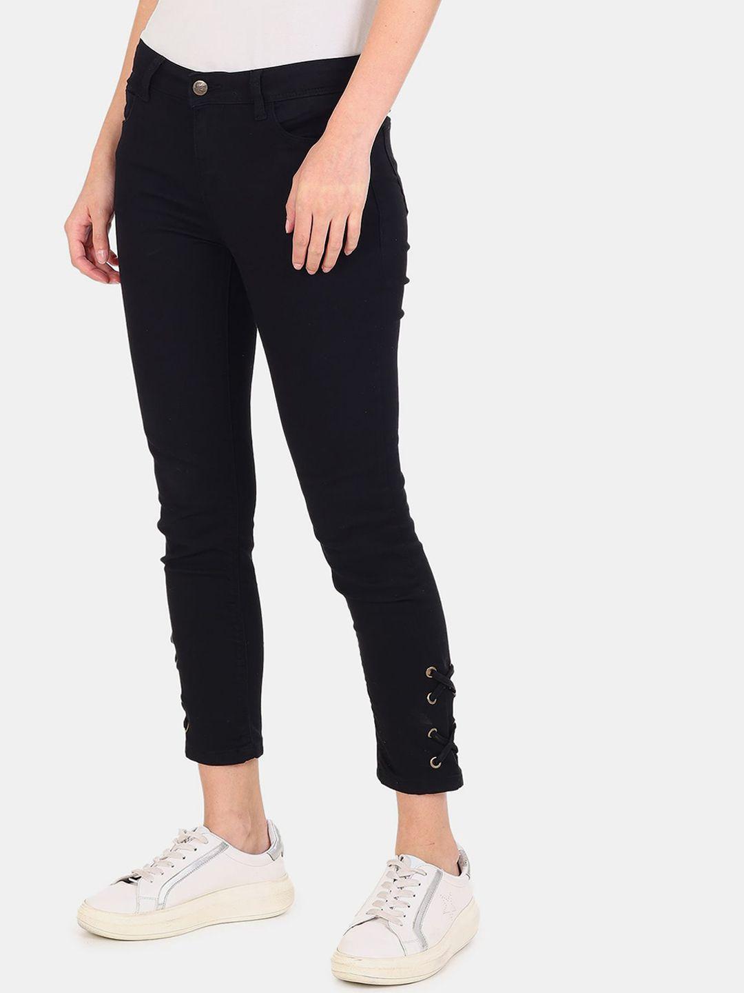 cherokee women black solid cropped jeans