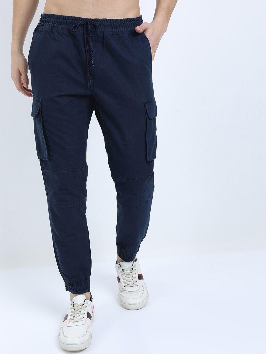 ketch men navy blue joggers trousers