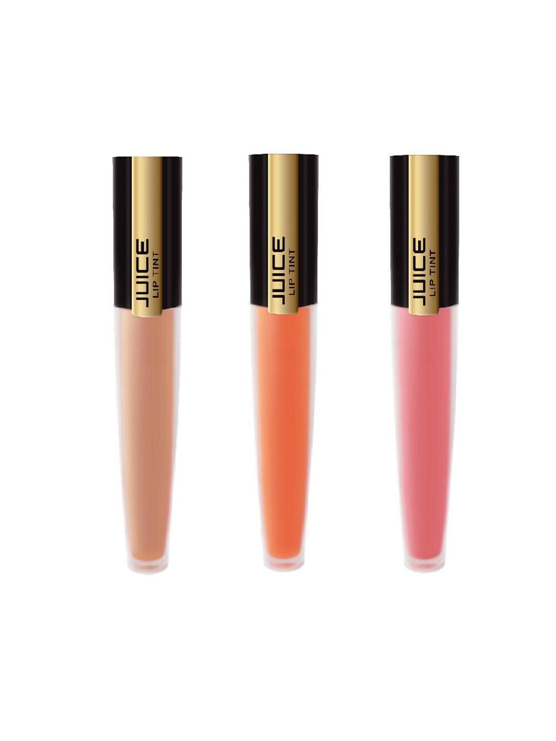 juice matte lip tint pack of 3 lipstick - 4ml each