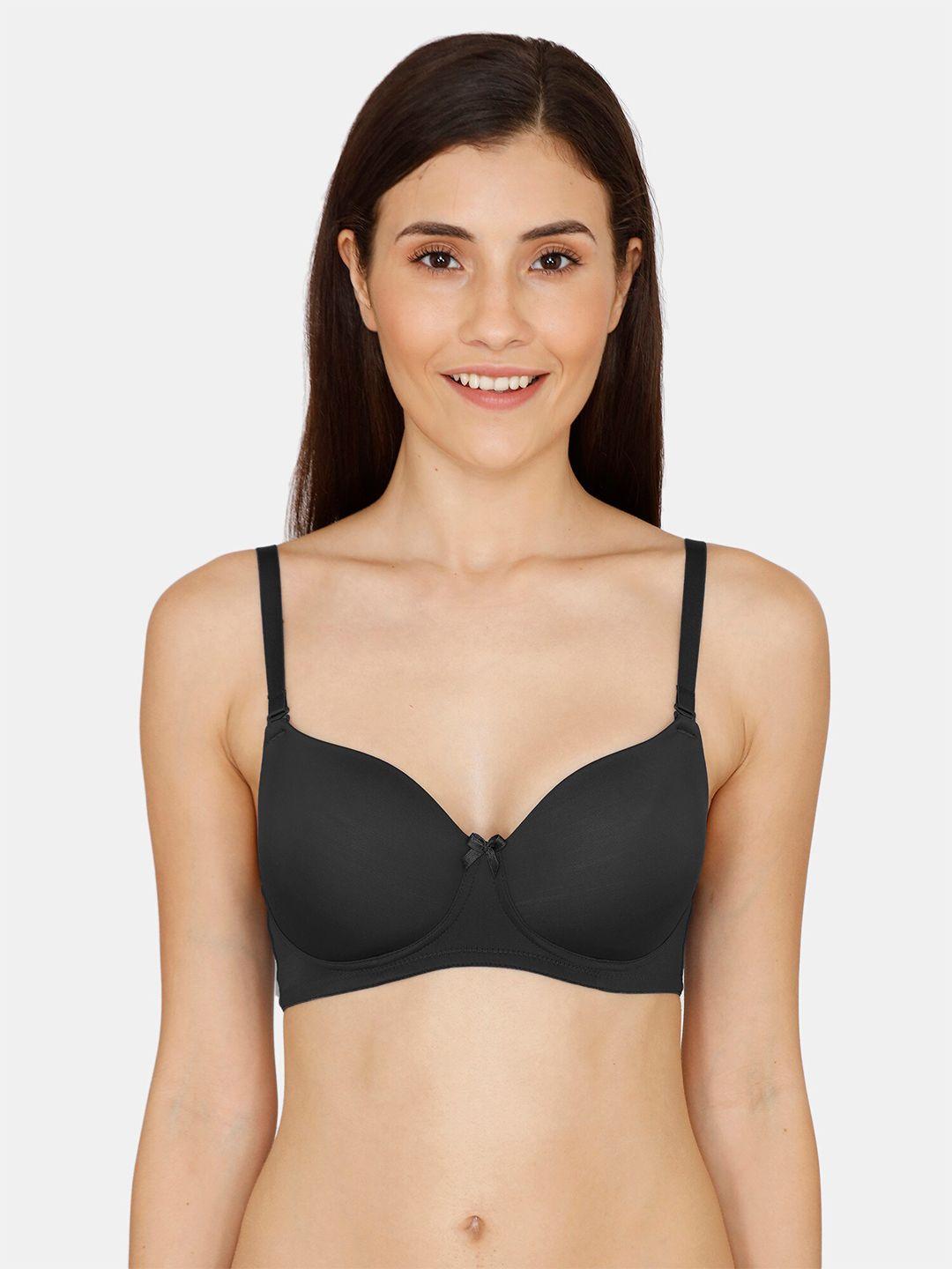 zivame black bra lightly padded