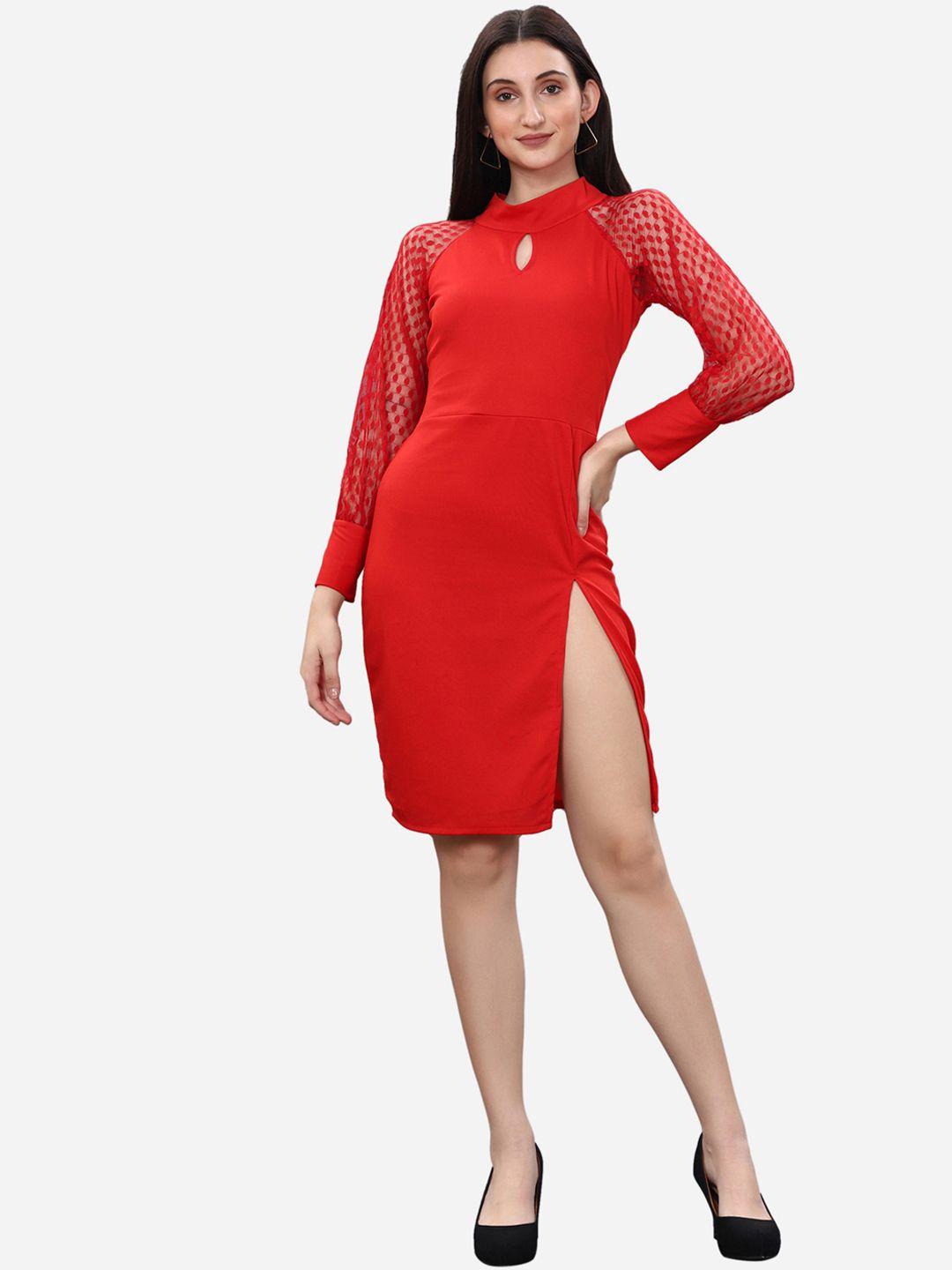 selvia women red bodycon dress