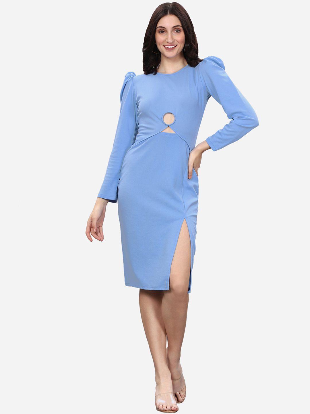 selvia women blue bodycon dress