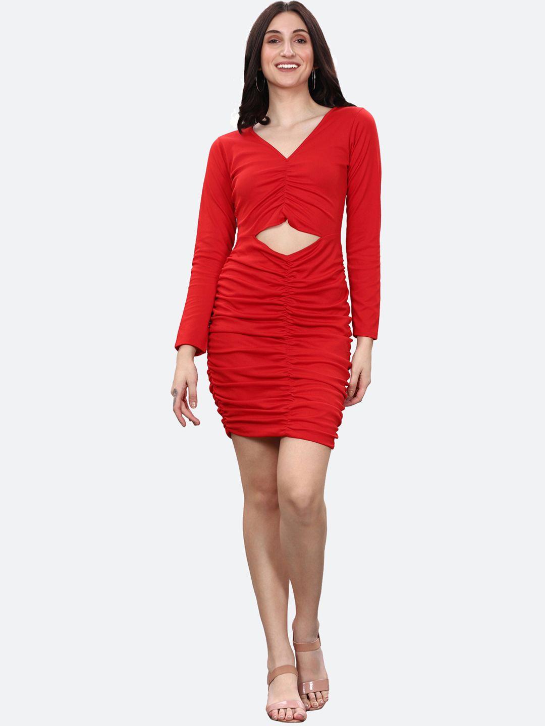 selvia women red bodycon dress