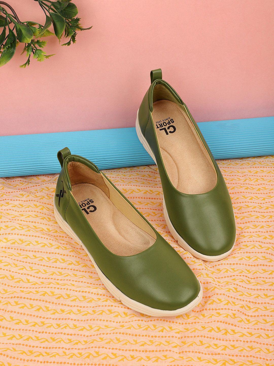 carlton london sports women olive green ballerinas flats