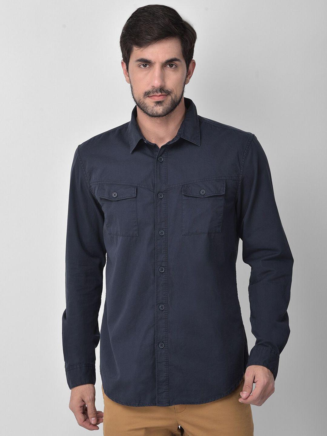 woodland men navy blue casual shirt