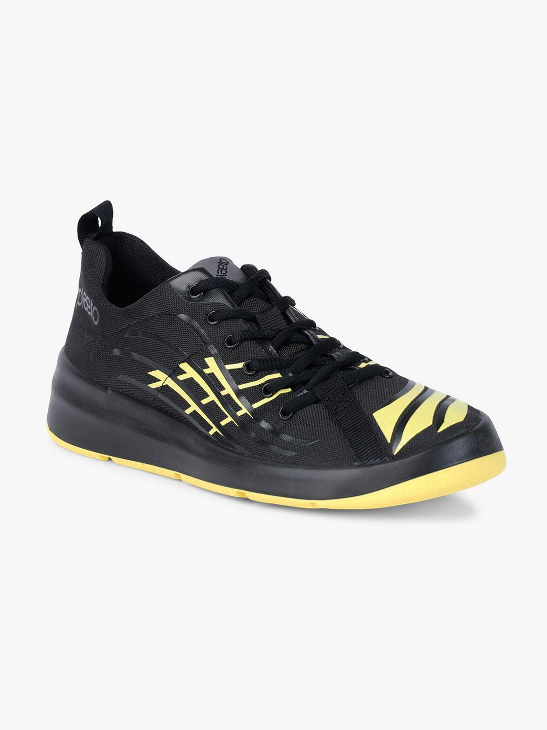 plaeto men black & yellow nova non-marking running sports shoes