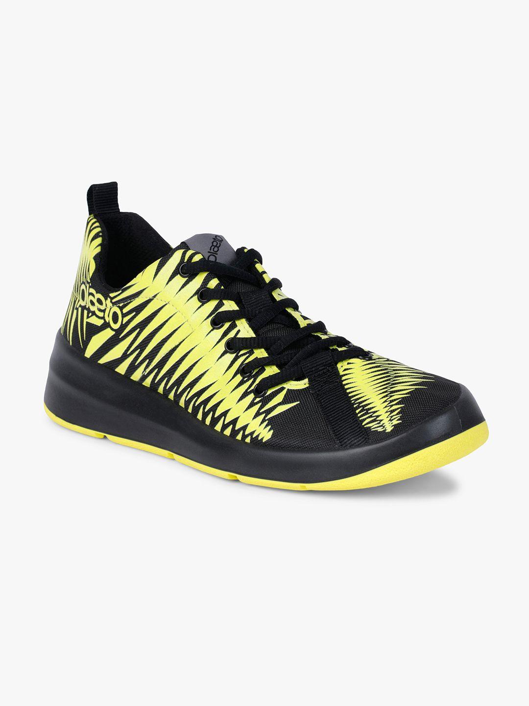 plaeto men black & yellow ivy non-marking running sports shoes