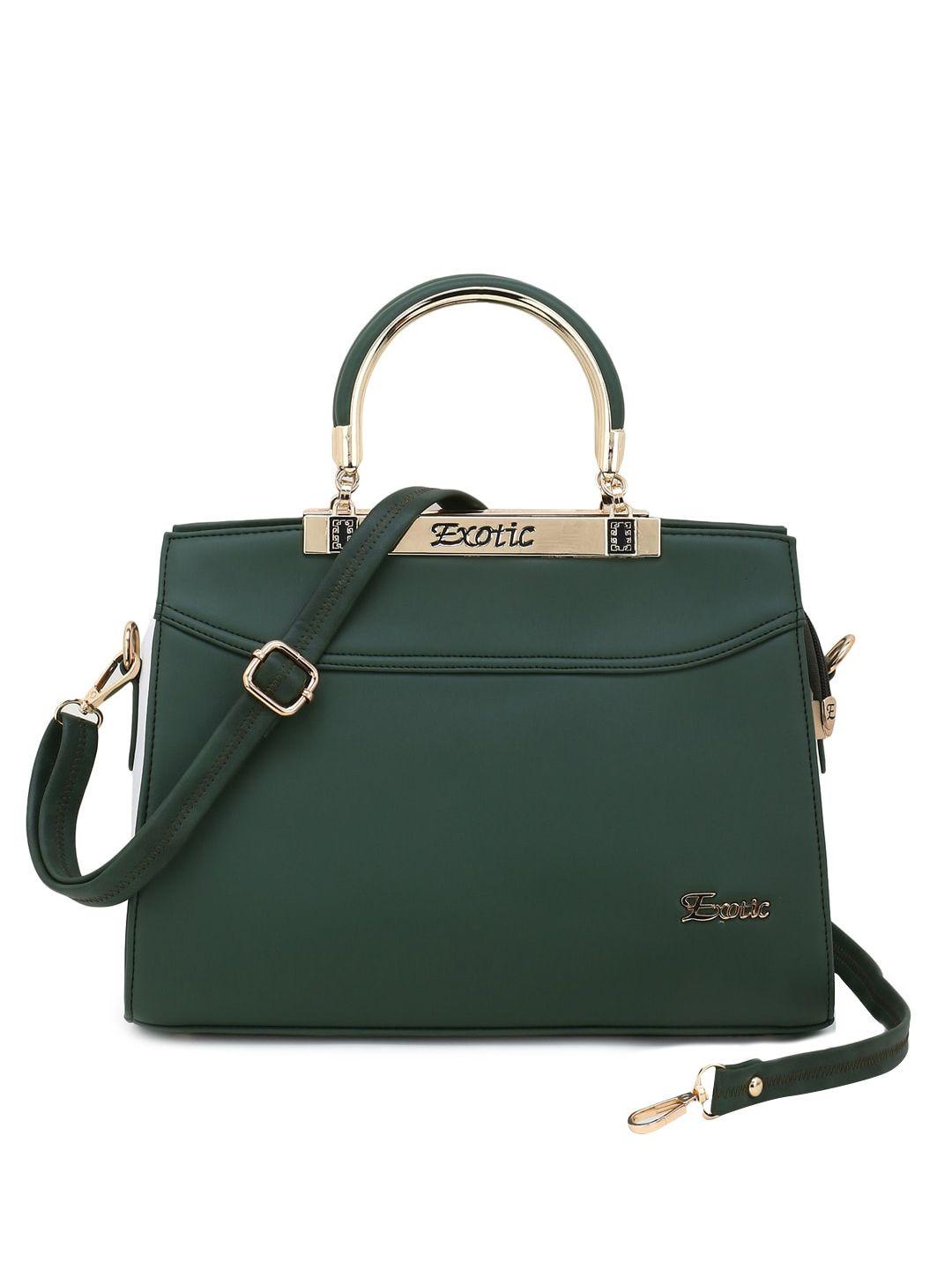 exotic green pu structured handheld bag