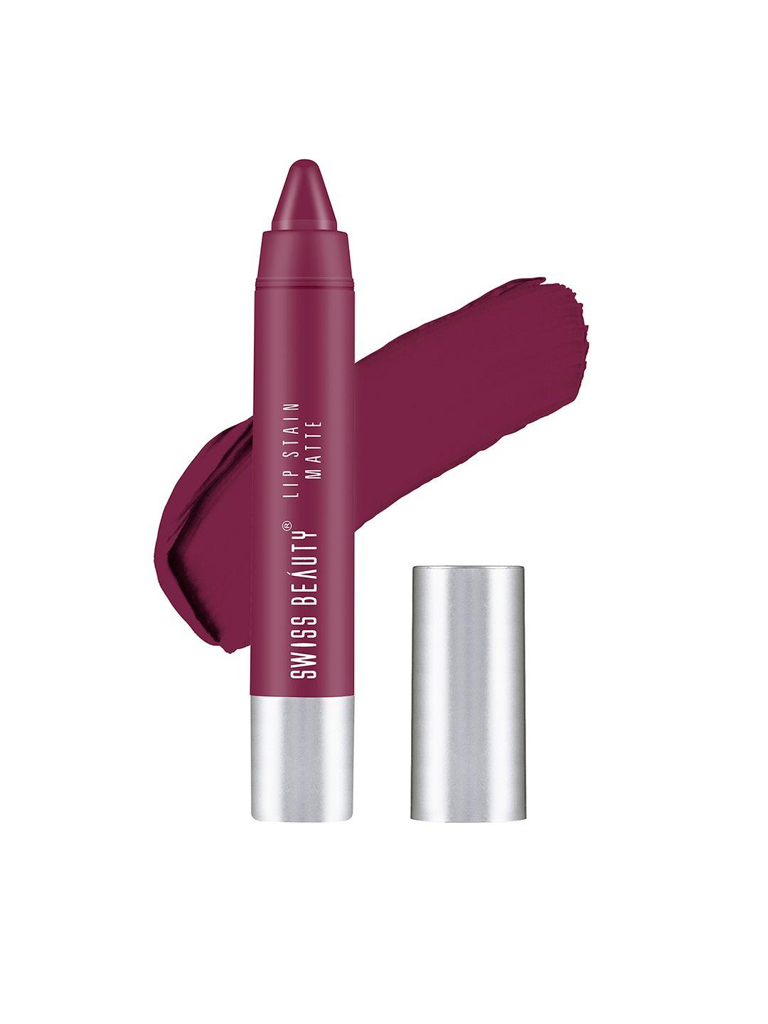 swiss beauty lip satin matte lipstick - velvet maroon