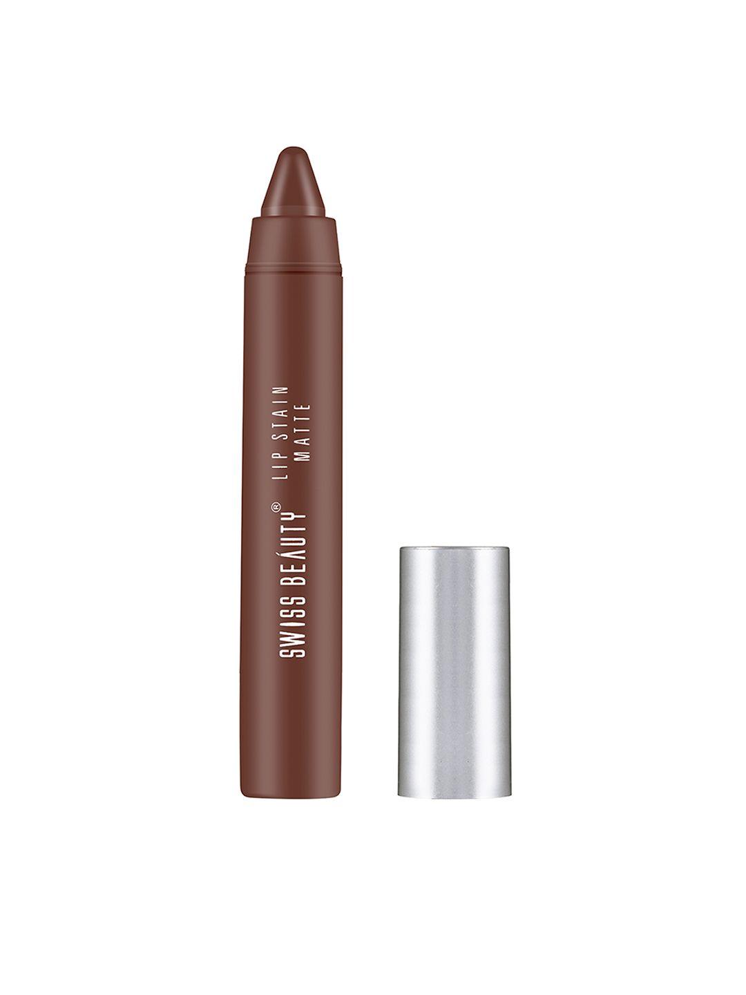 swiss beauty lip stain matte crayon lipstick - espresso