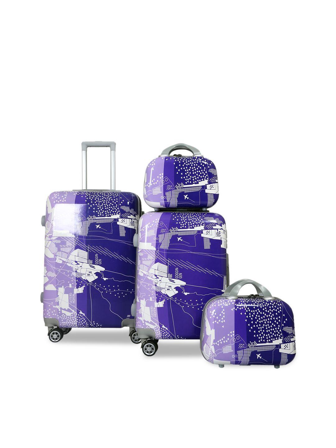 polo class set of 4 hard case trolley suitcases & vanity bags