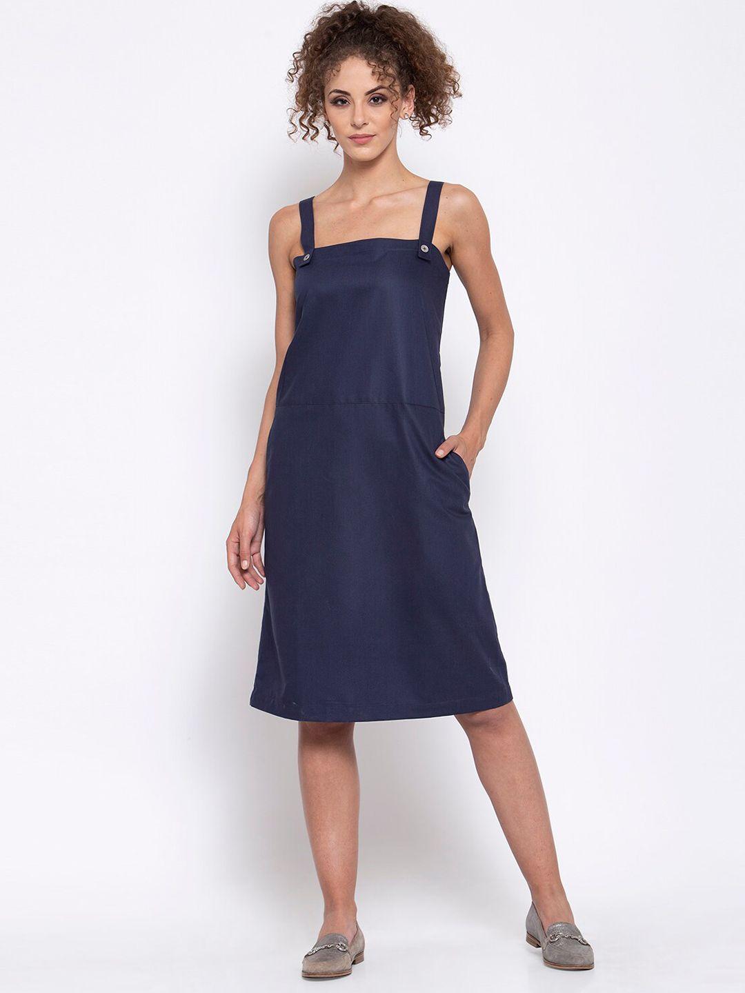 lela woman blue a-line dress