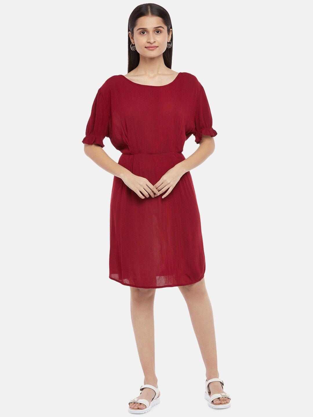 honey by pantaloons women maroon sheath dress