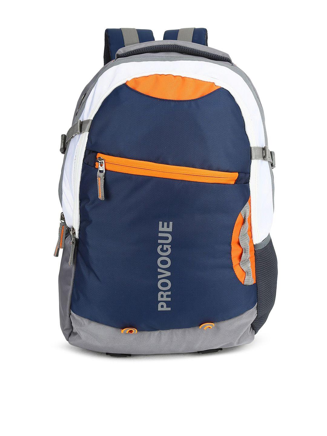 provogue unisex navy blue & orange backpack with rain cover