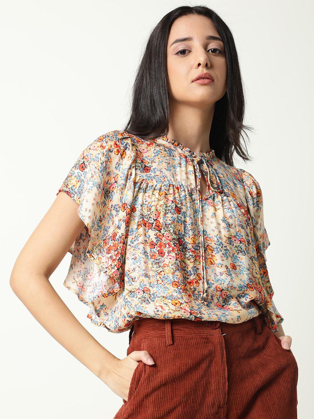 rareism women off white floral print flared top