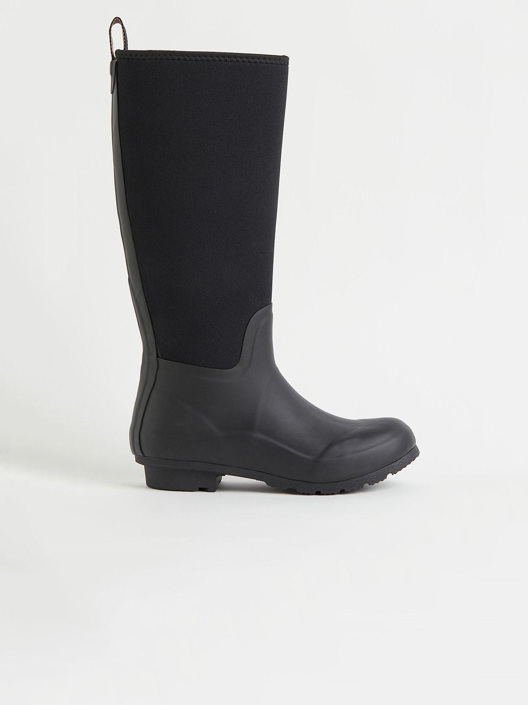 h&m women black knee length boots