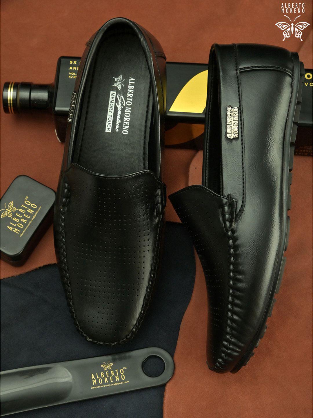 alberto moreno men black loafers