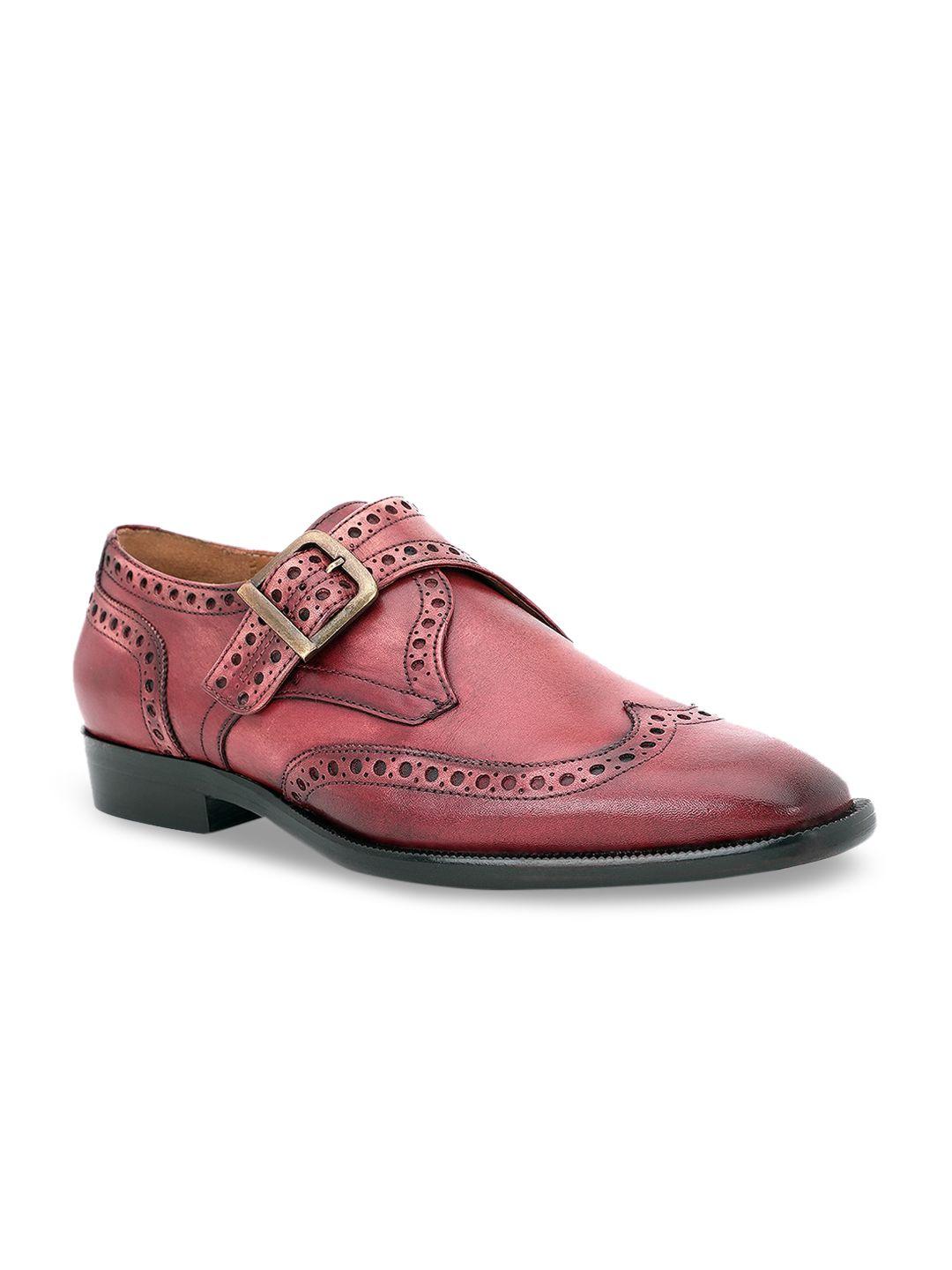 saint g men red leather monk brogue