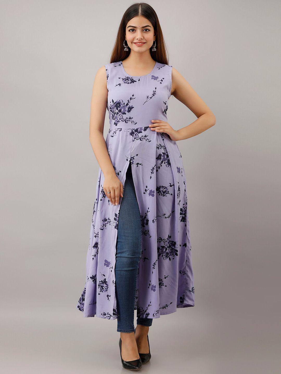 kalini women purple floral printed kurta