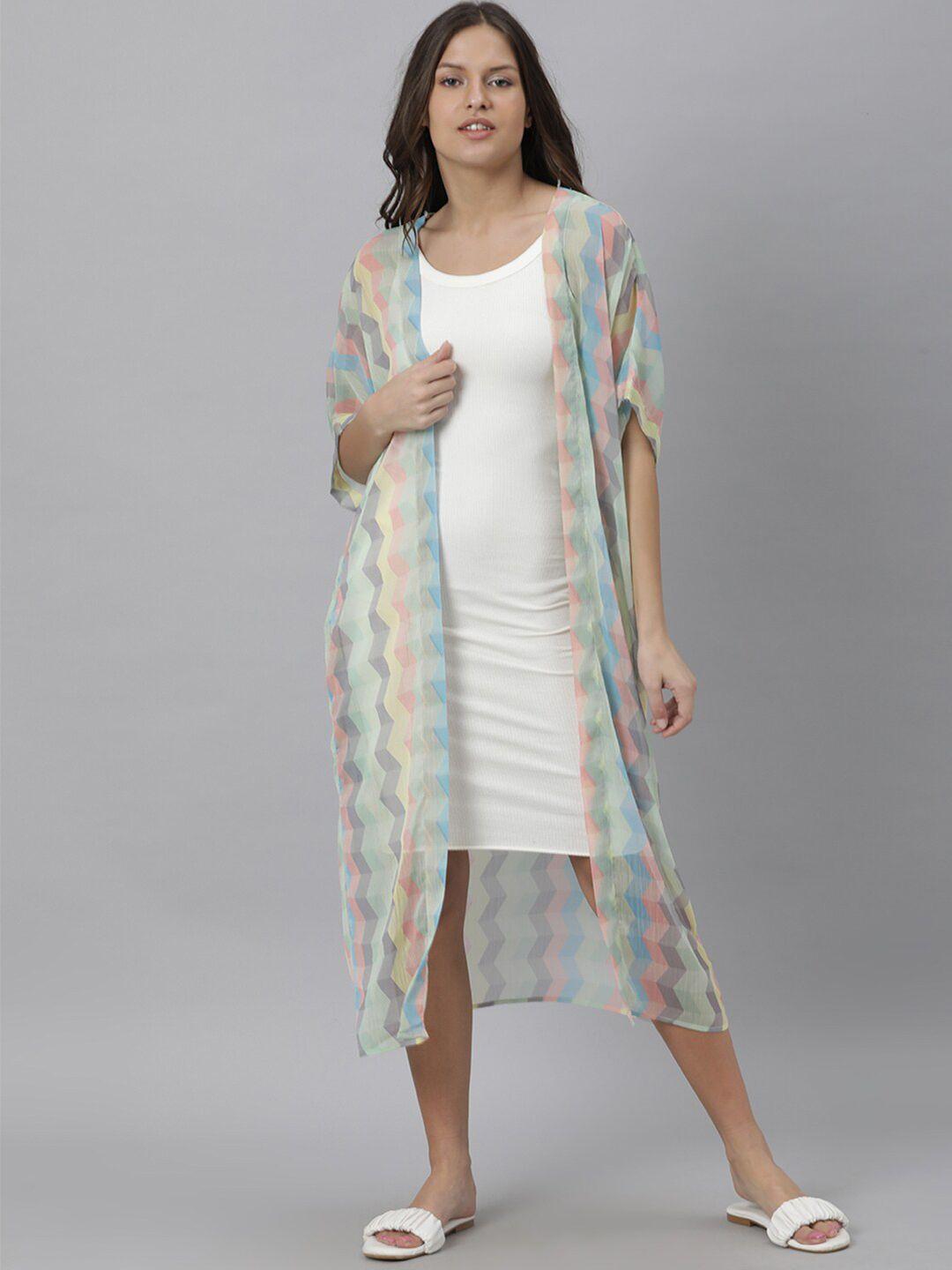 rareism women multicoloured printed longline shrug