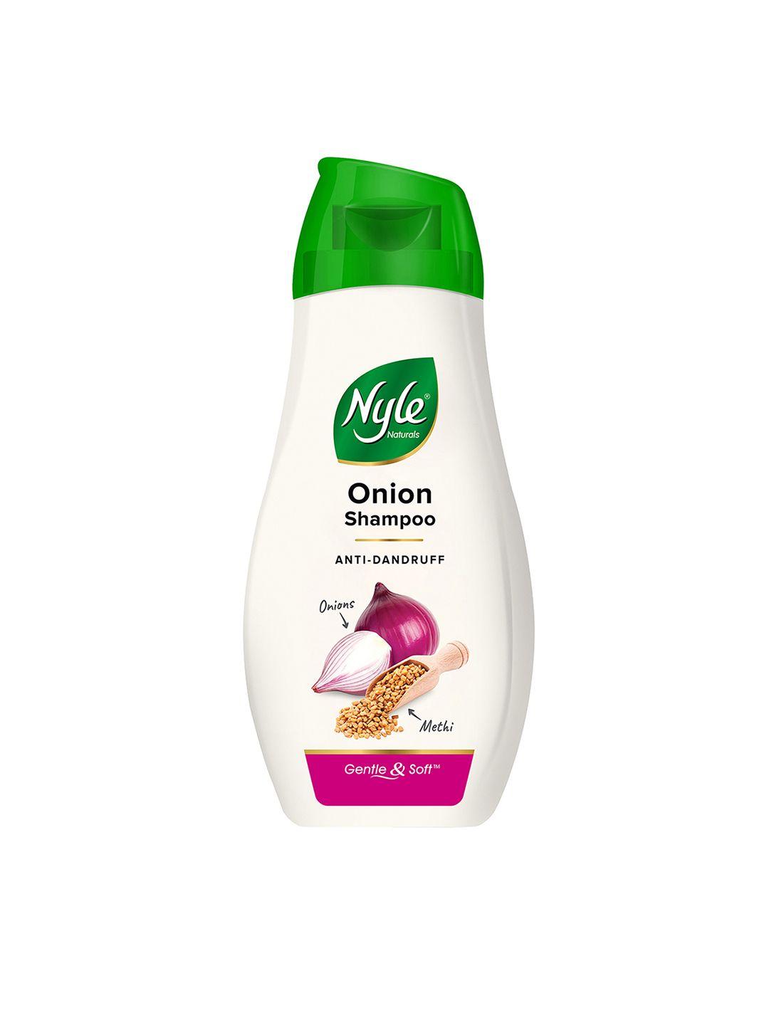 nyle naturals onion & methi anti dandruff 2 in 1 shampoo with active conditioner 180 ml