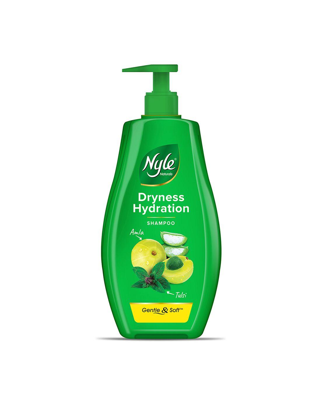 nyle naturals silky and smooth anti-hairfall shampoo with tulsi & amla 800 ml