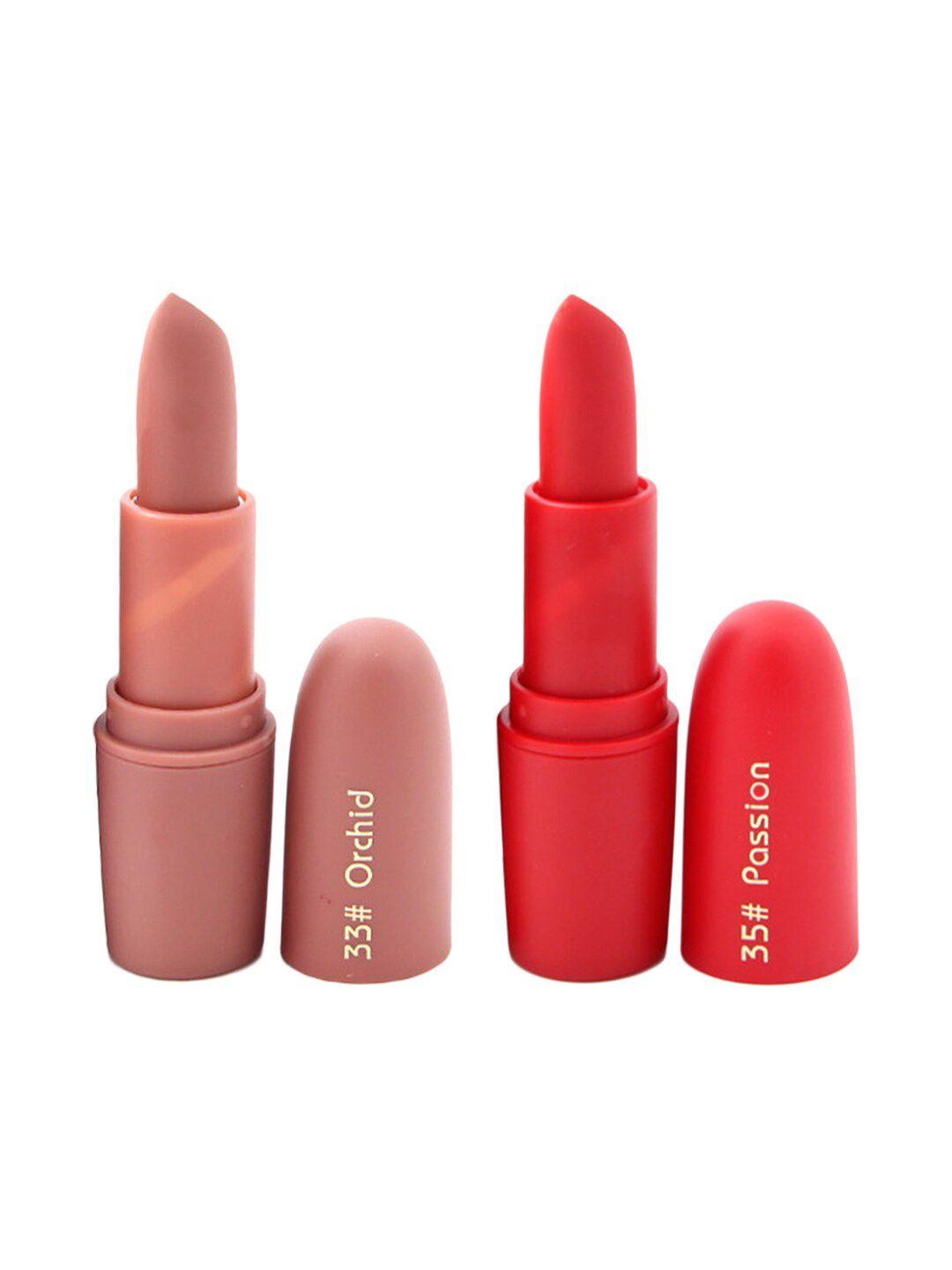 miss rose set of 2 matte creamy lipsticks - orchid 33 & passion 35