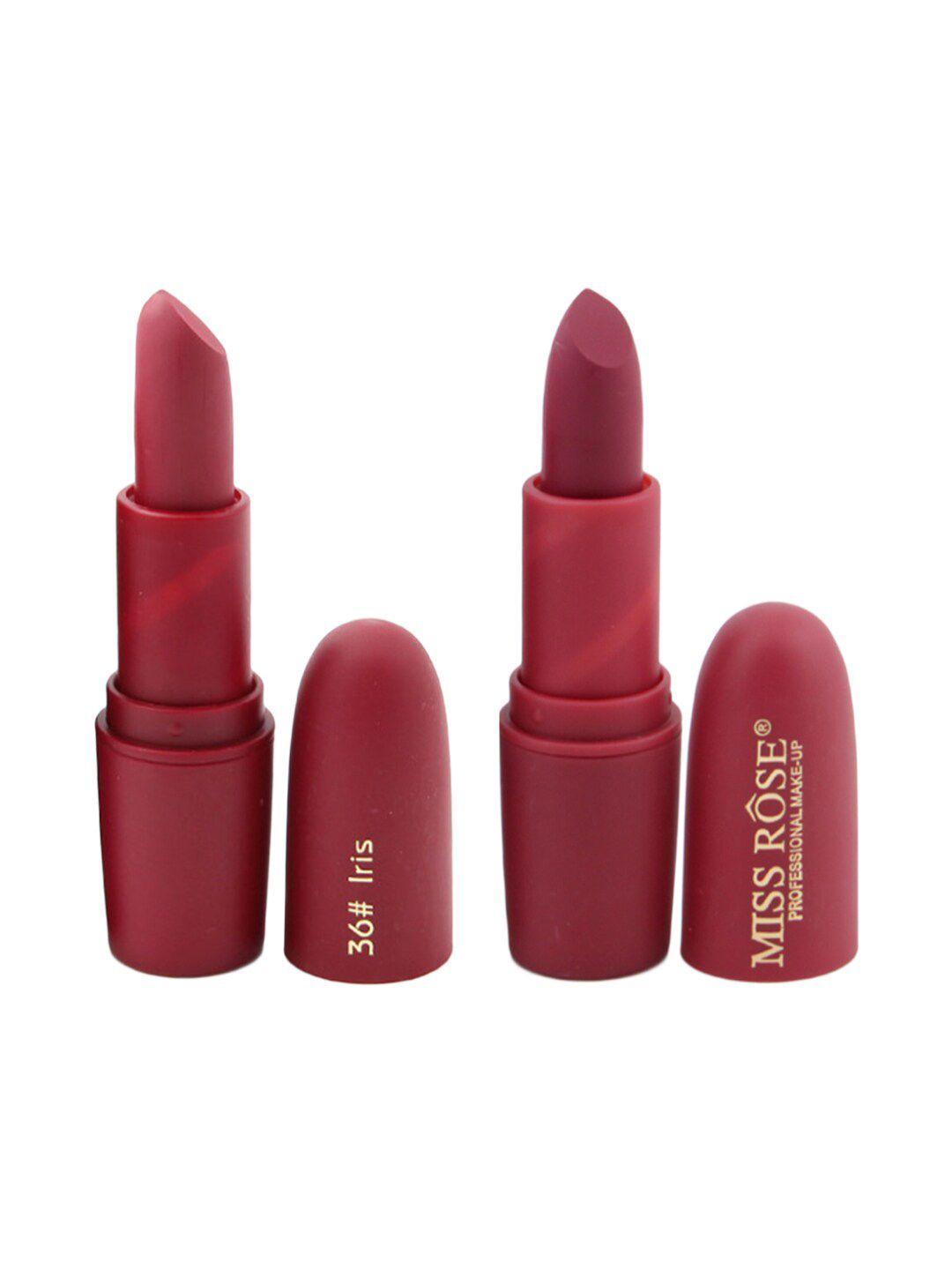 miss rose set of 2 matte creamy lipsticks - iris 36 & chii 49