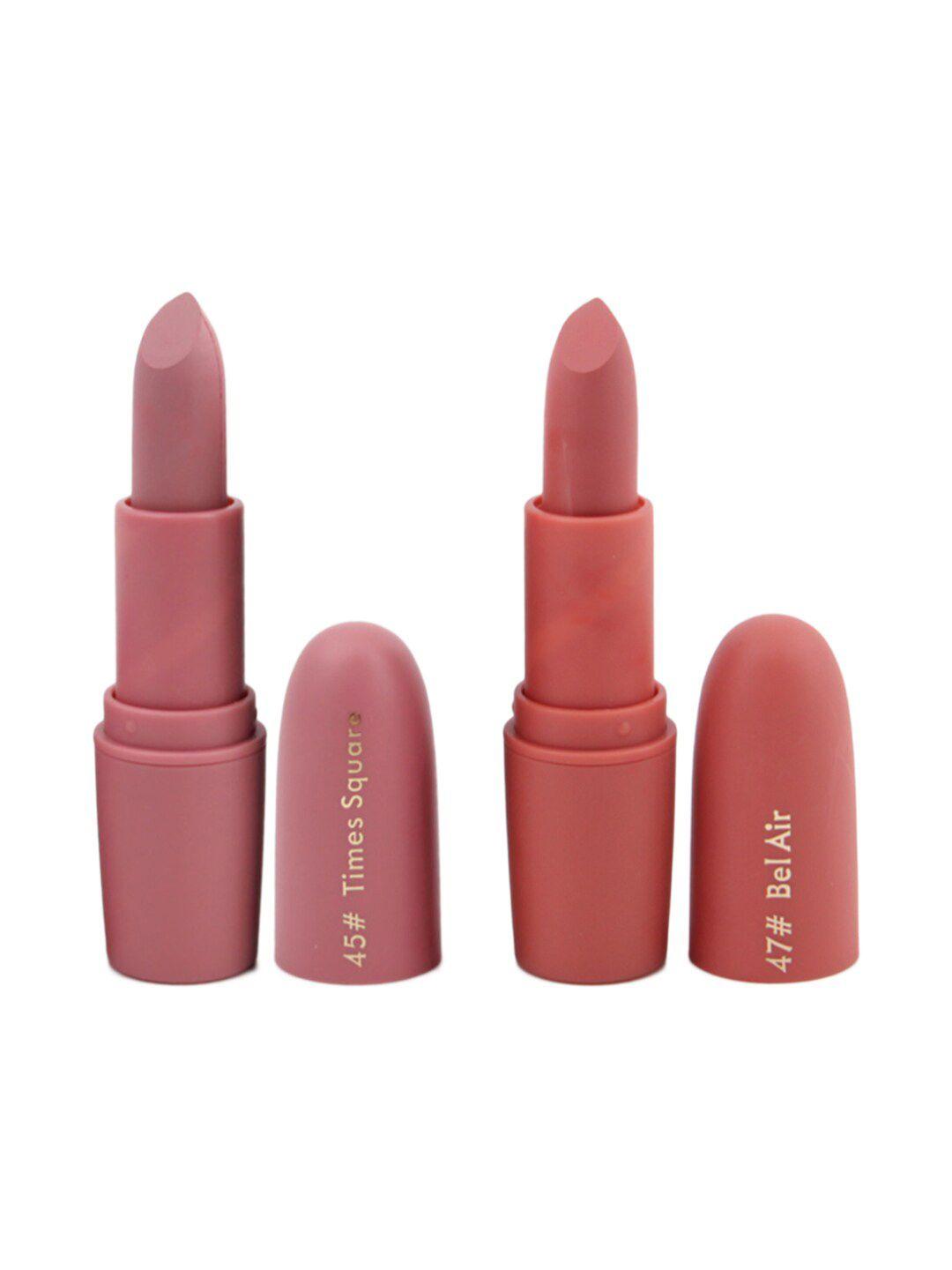 miss rose set of 2 matte creamy lipsticks - bel air 47 & times square 45