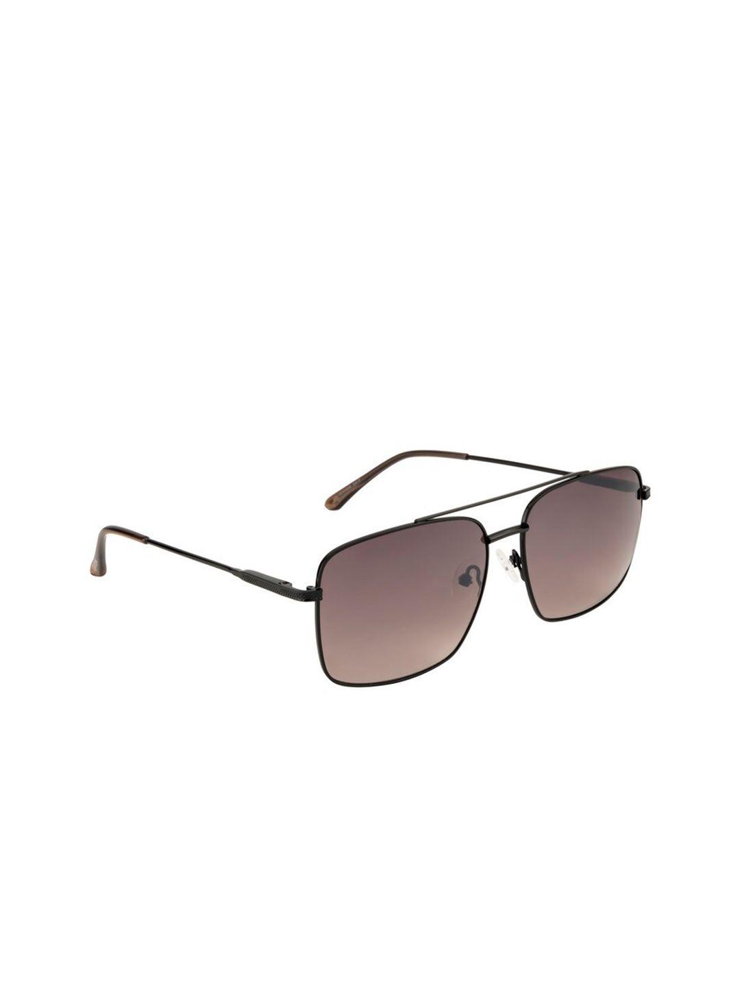 opium men brown lens & black aviator sunglasses with uv protected lens op-1915-c02-brown