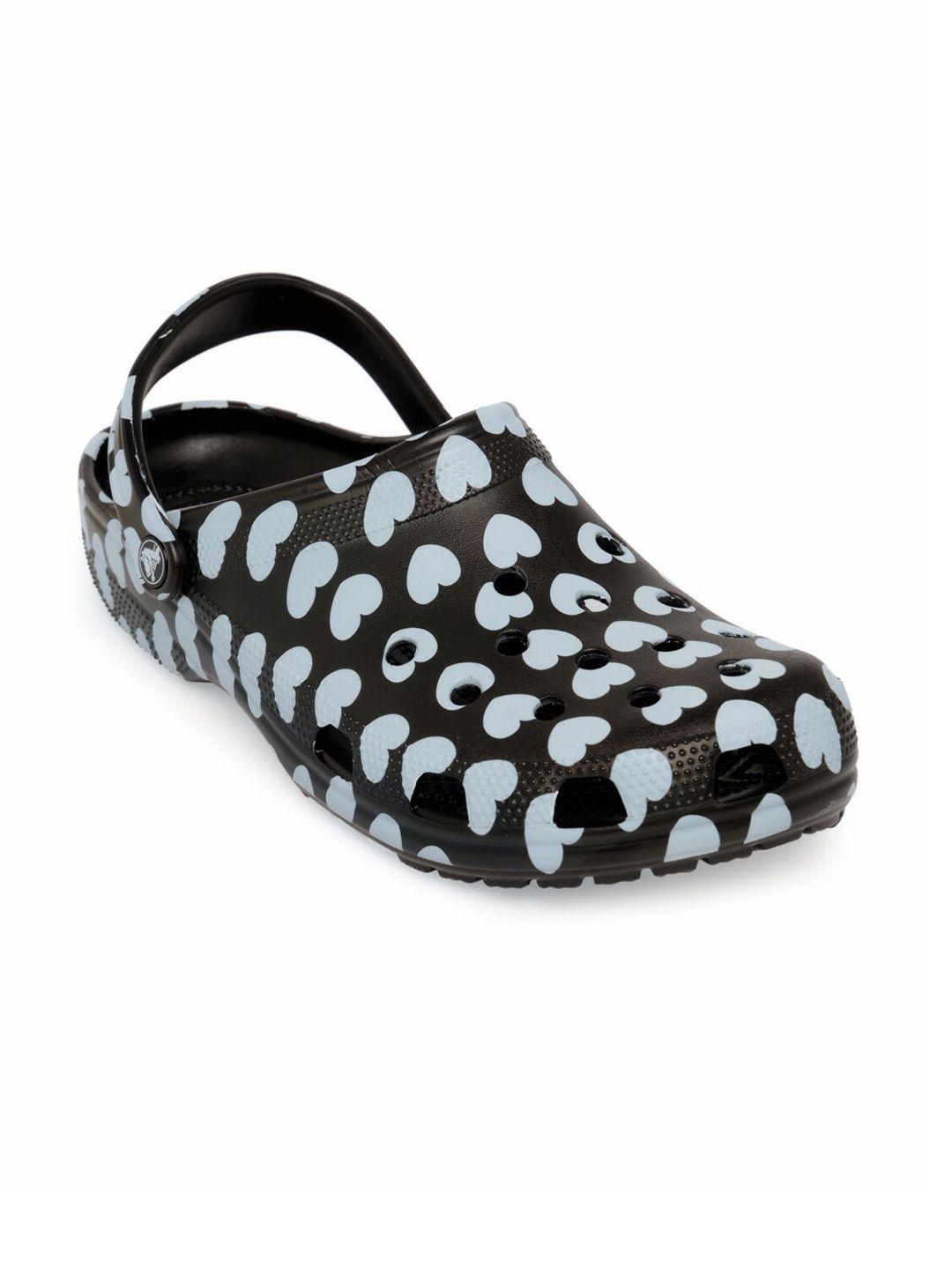 crocs unisex black & blue classic clogs