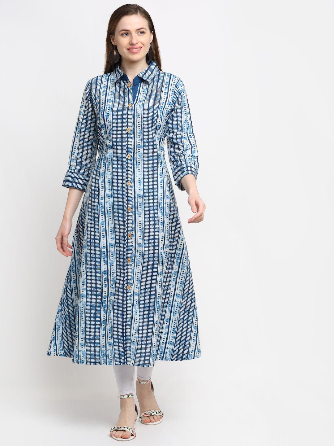 kalini women blue printed kurta