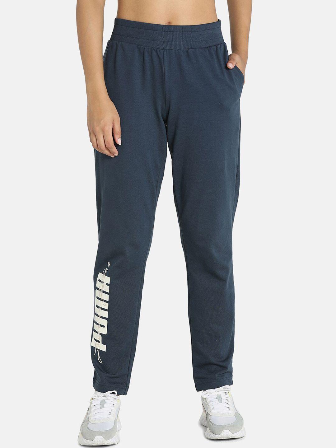 puma women blue graphic printed track pants