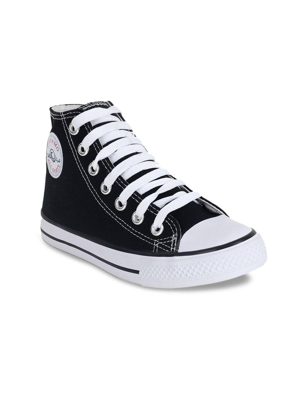 cipramo sports women navy blue solid high-top sneakers