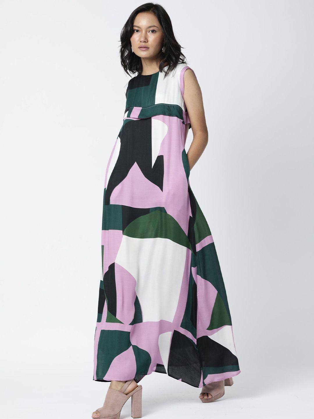 rareism purple & green maxi dress