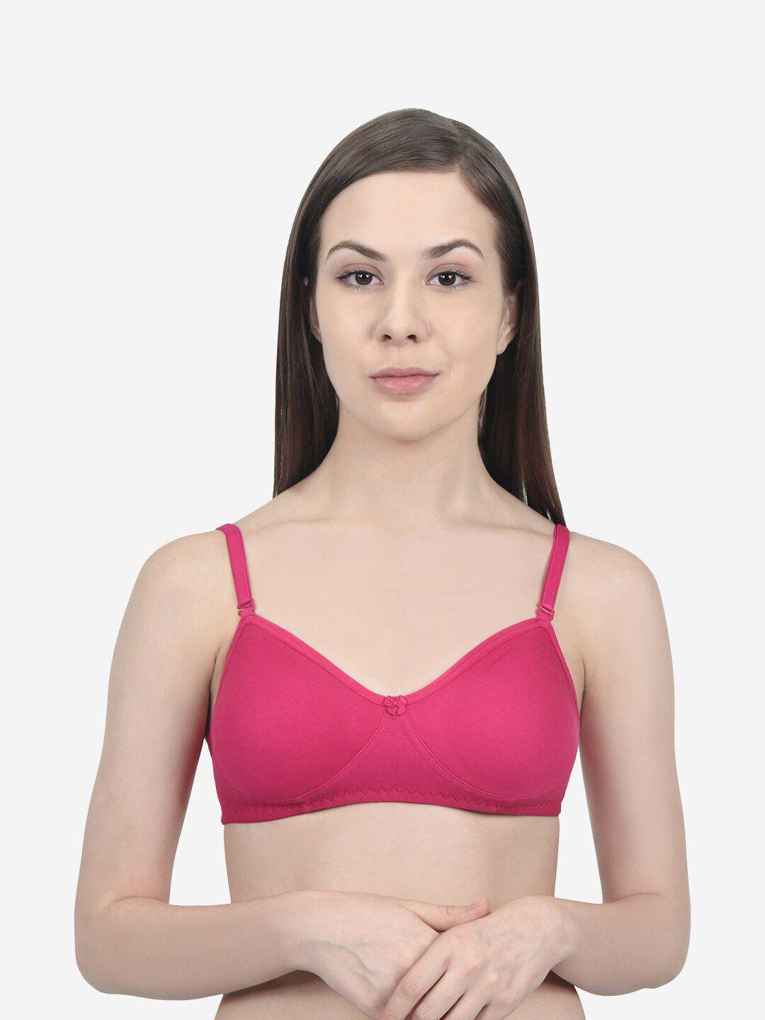 innocence fuchsia solid non-padded everyday bra