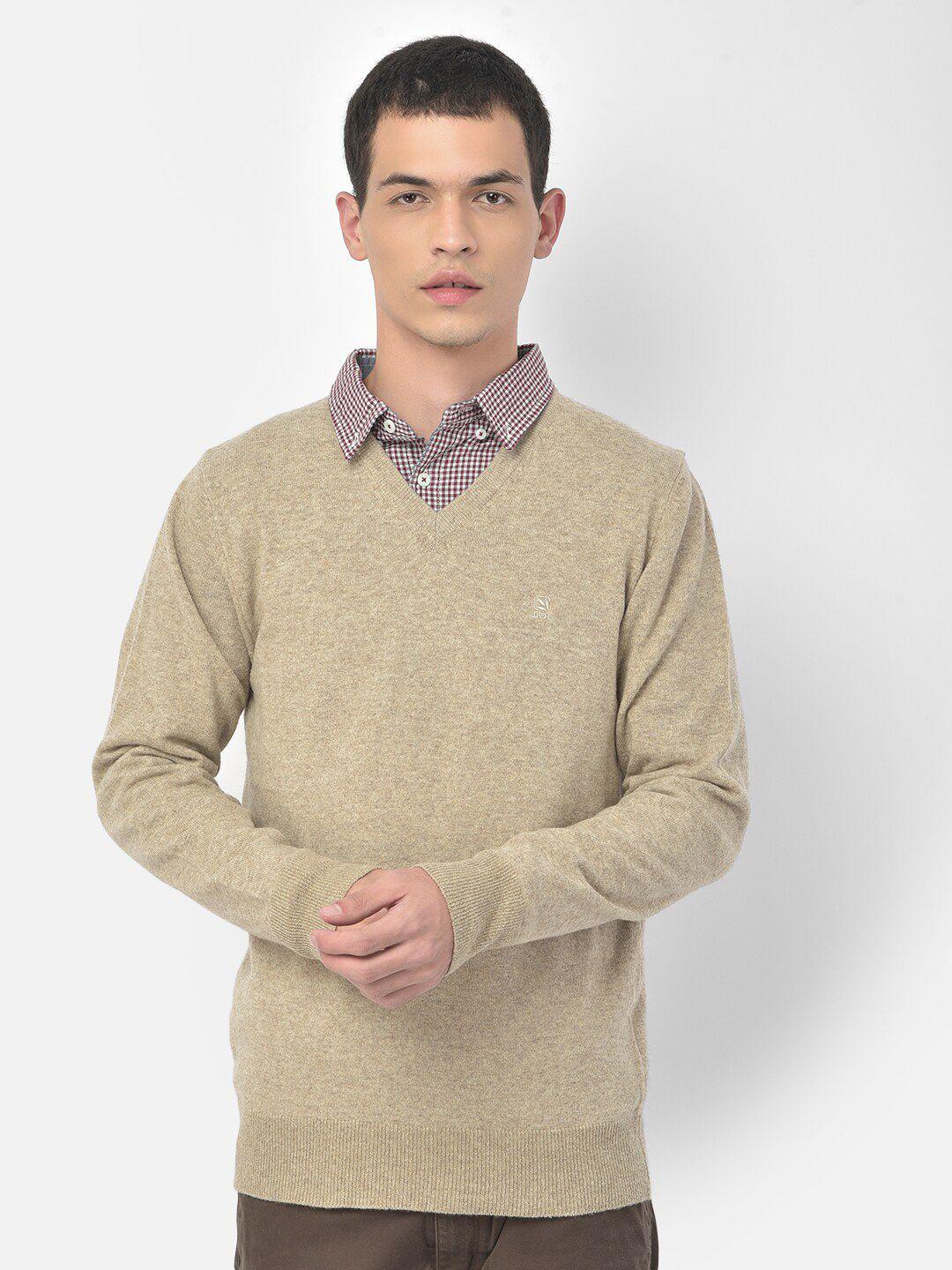 woodland men beige pullover