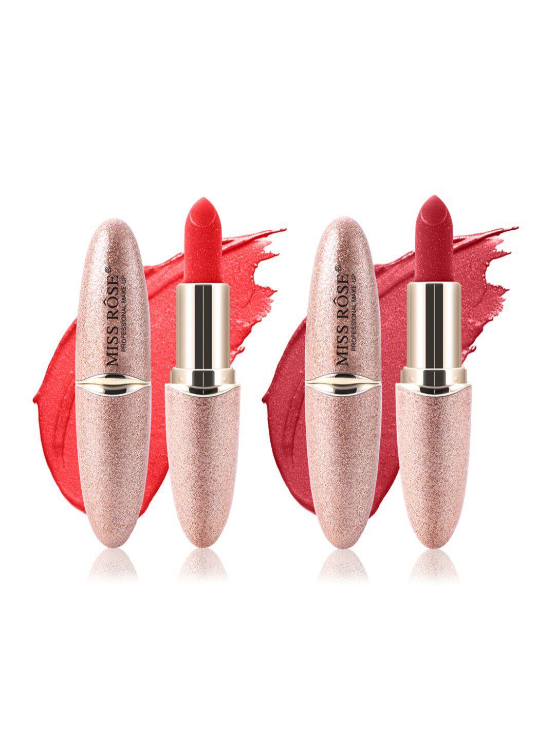 miss rose set of 2 matte smooth velvet lipstick - 43 & 47