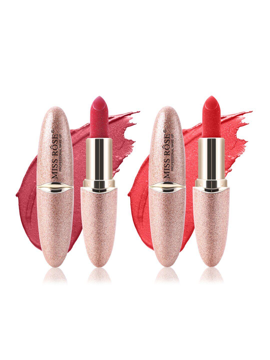 miss rose set of 2 matte smooth velvet lipstick - 44 & 01