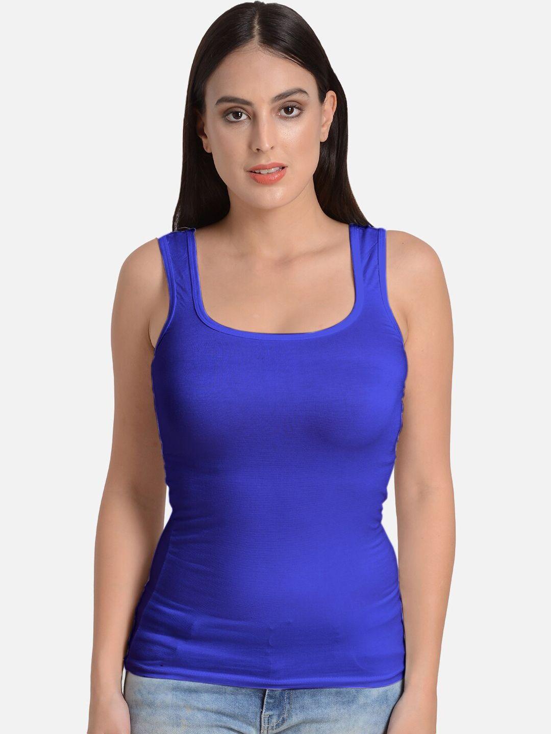 mod & shy women blue solid camisole