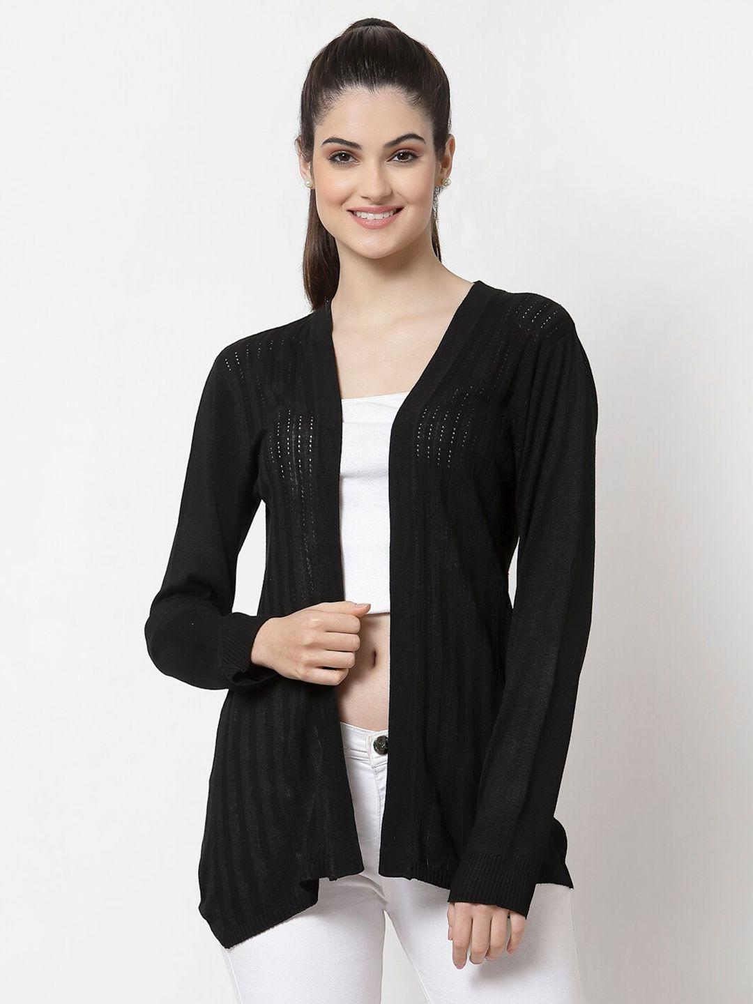 style quotient women black monochrome shrug